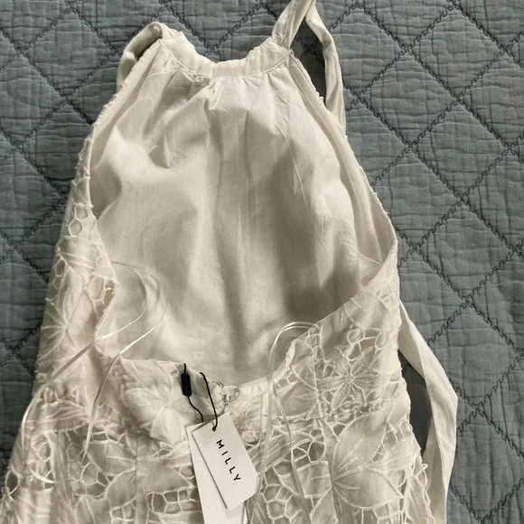 NWT Milly Hayden Floralis Tiered Lace Halter Maxi Dress Size 2 - Picture 13 of 15